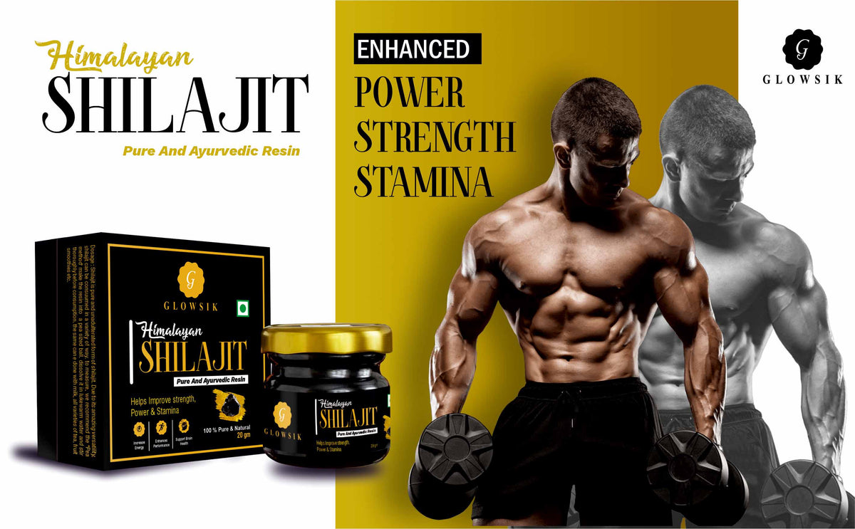 Glowsik Himalayan Shilajit Resin Original & Ayurvedic - 20 gm Now with ashwangandha , safed mushli and kauch beej 20 effervescent tablets