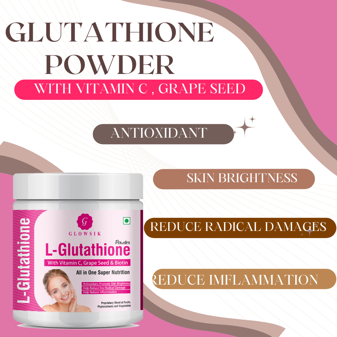 GLOWSIK L-GLUTATHIONE POWDER FOR HEALTHY & GLOWING SKIN WITH PLANT & FRUIT EXTRACT  (300 g)