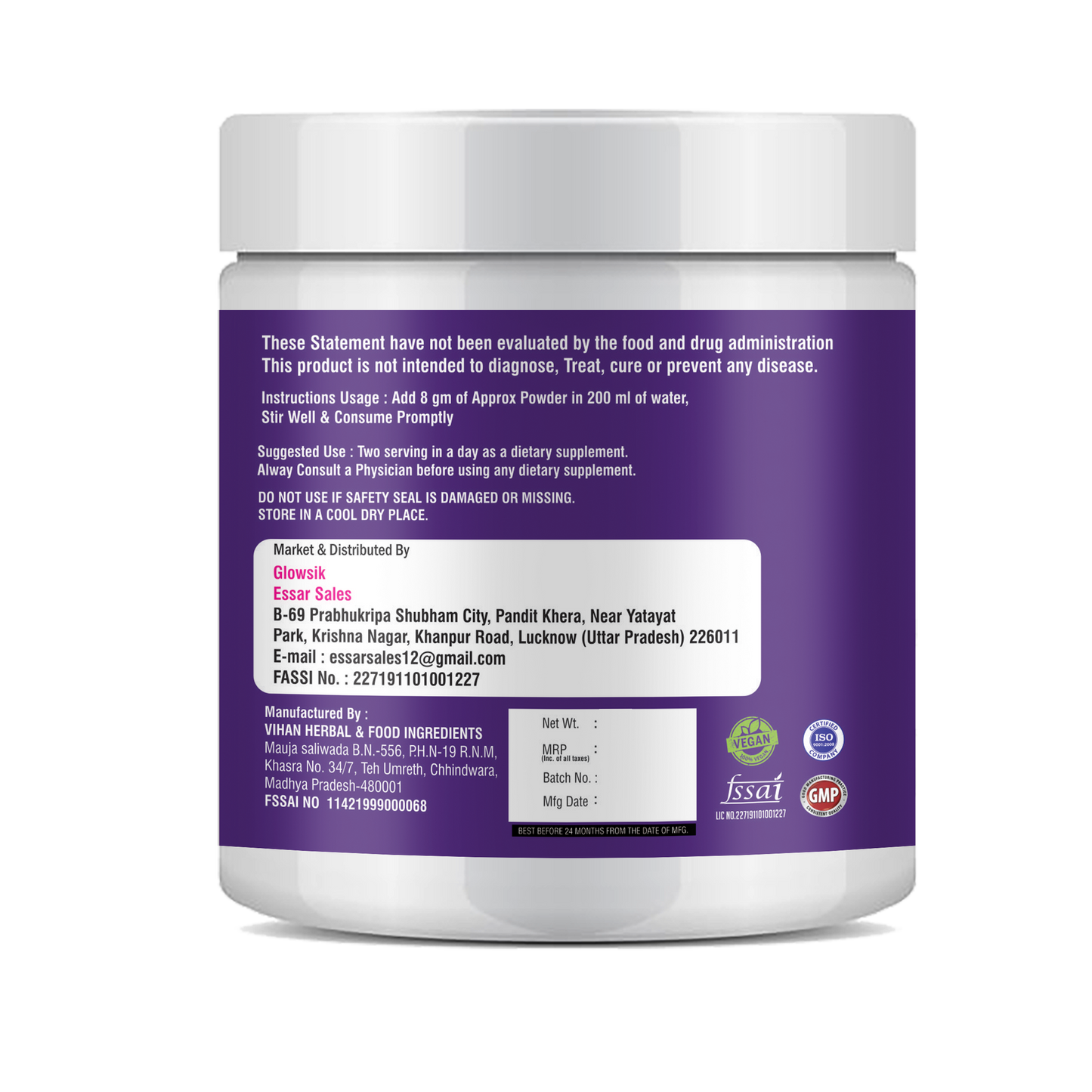 GLOWSIK Plant And Herb Biotin 10000+ mcg With Amla For Strong Hair & Healthy Skin  (300 g)