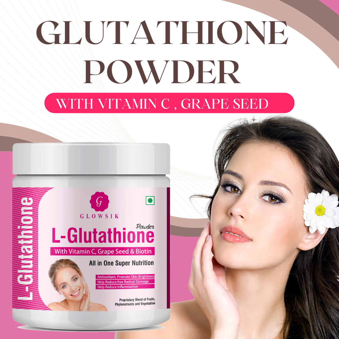 GLOWSIK L-GLUTATHIONE POWDER FOR HEALTHY & GLOWING SKIN WITH PLANT & FRUIT EXTRACT  (300 g)