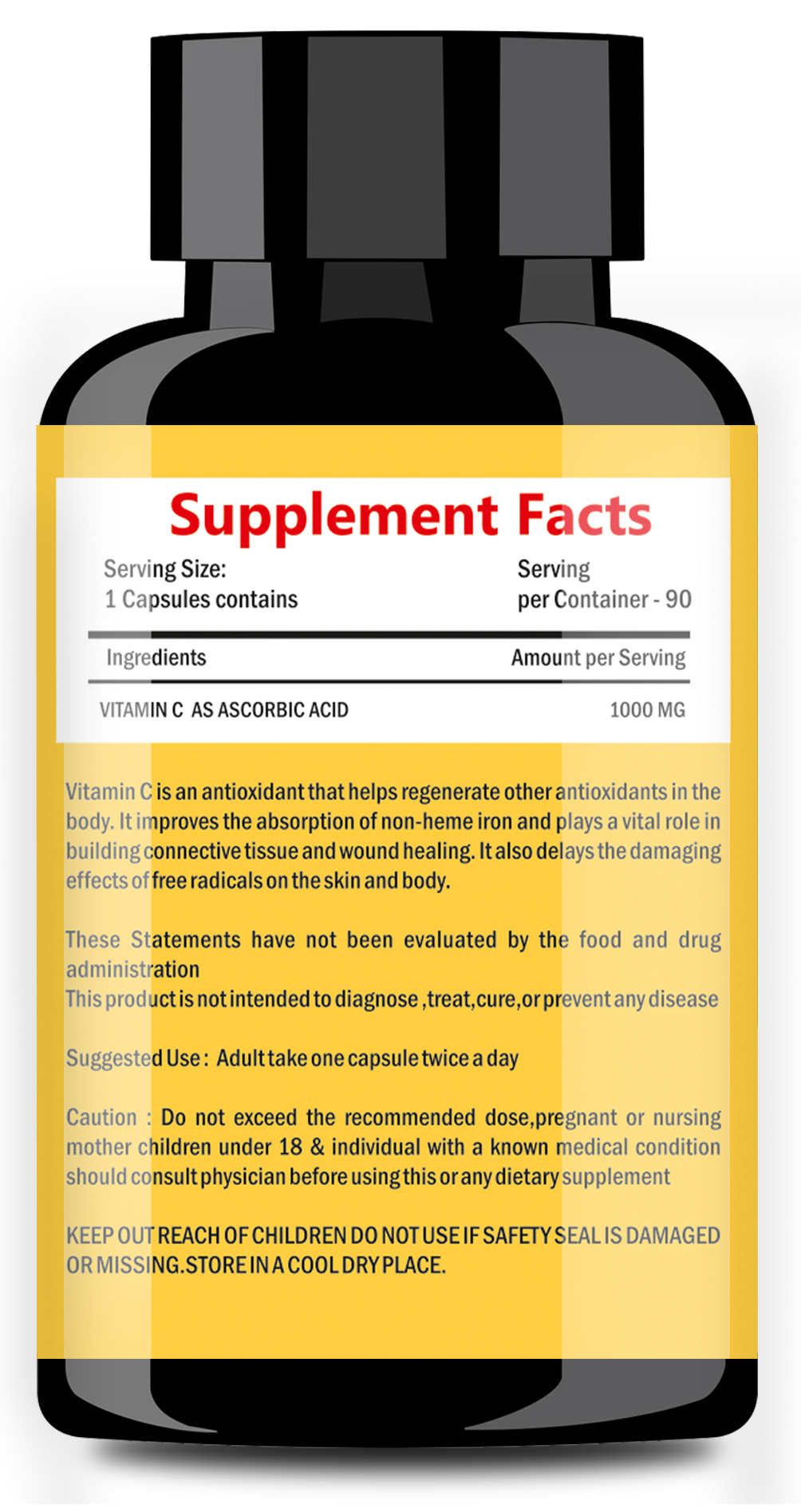 GLOWSIK VITAMIN C for glow skin ans immunity booster  -90 capsules