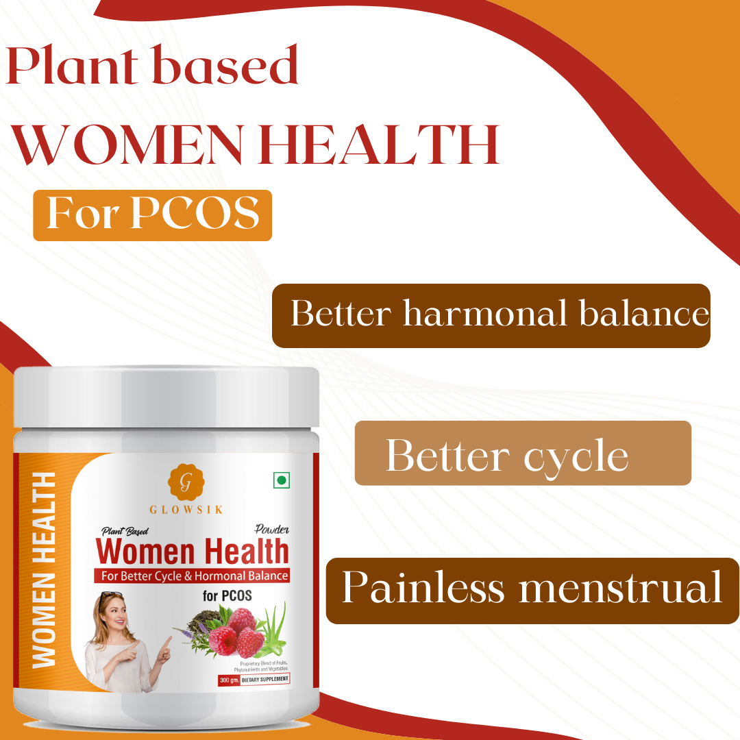 GLOWSIK Plant based WomenHealth for PCOS ,with ChasteBerry,Shatavari for Hormon Balance  (300 g)