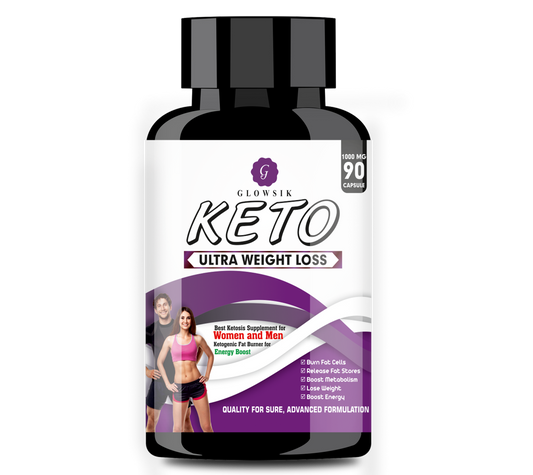 GLOWSIK Keto ultra weight loss fat burner Capsules with (Garcinia Cambogia + Green Tea + Green Coffee) Extract 1000Mg - 90 CAPSULES