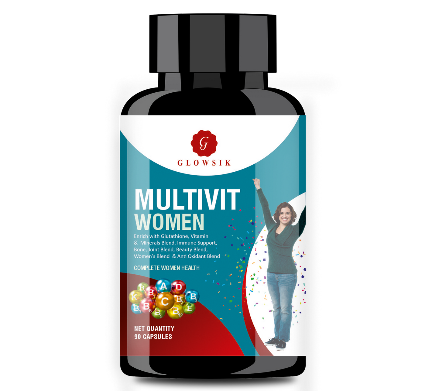 G GLOWSIK Women Multivitamins With glutathione ,Anti-Oxidants , Bone, Joint & Beauty Blend  (1000 mg)