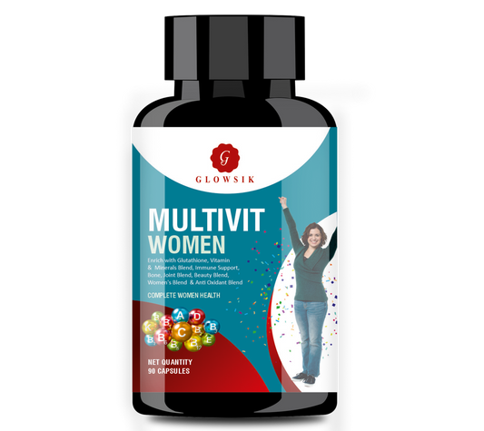G GLOWSIK Women Multivitamins With glutathione ,Anti-Oxidants , Bone, Joint & Beauty Blend  (1000 mg)