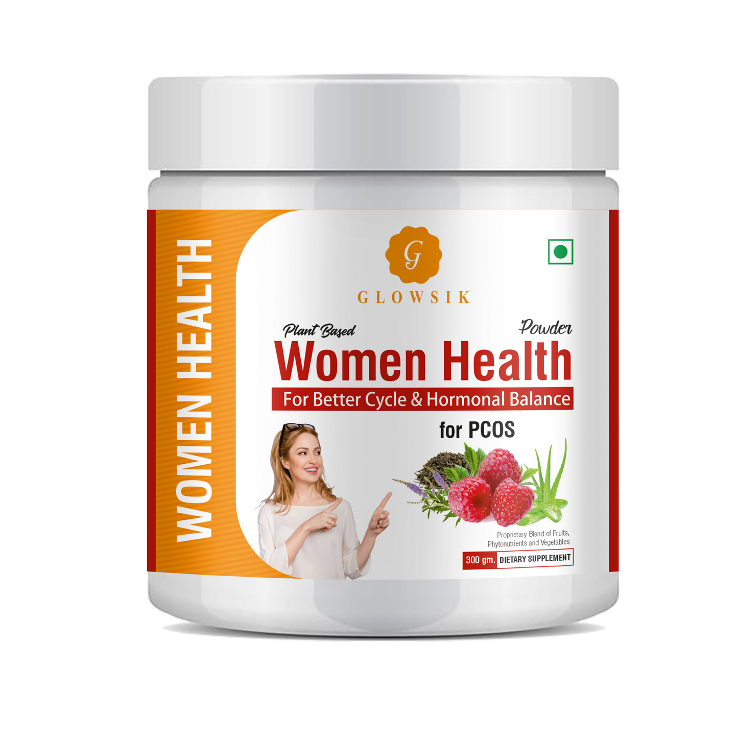 GLOWSIK Plant based WomenHealth for PCOS ,with ChasteBerry,Shatavari for Hormon Balance  (300 g)