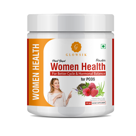 GLOWSIK Plant based WomenHealth for PCOS ,with ChasteBerry,Shatavari for Hormon Balance  (300 g)
