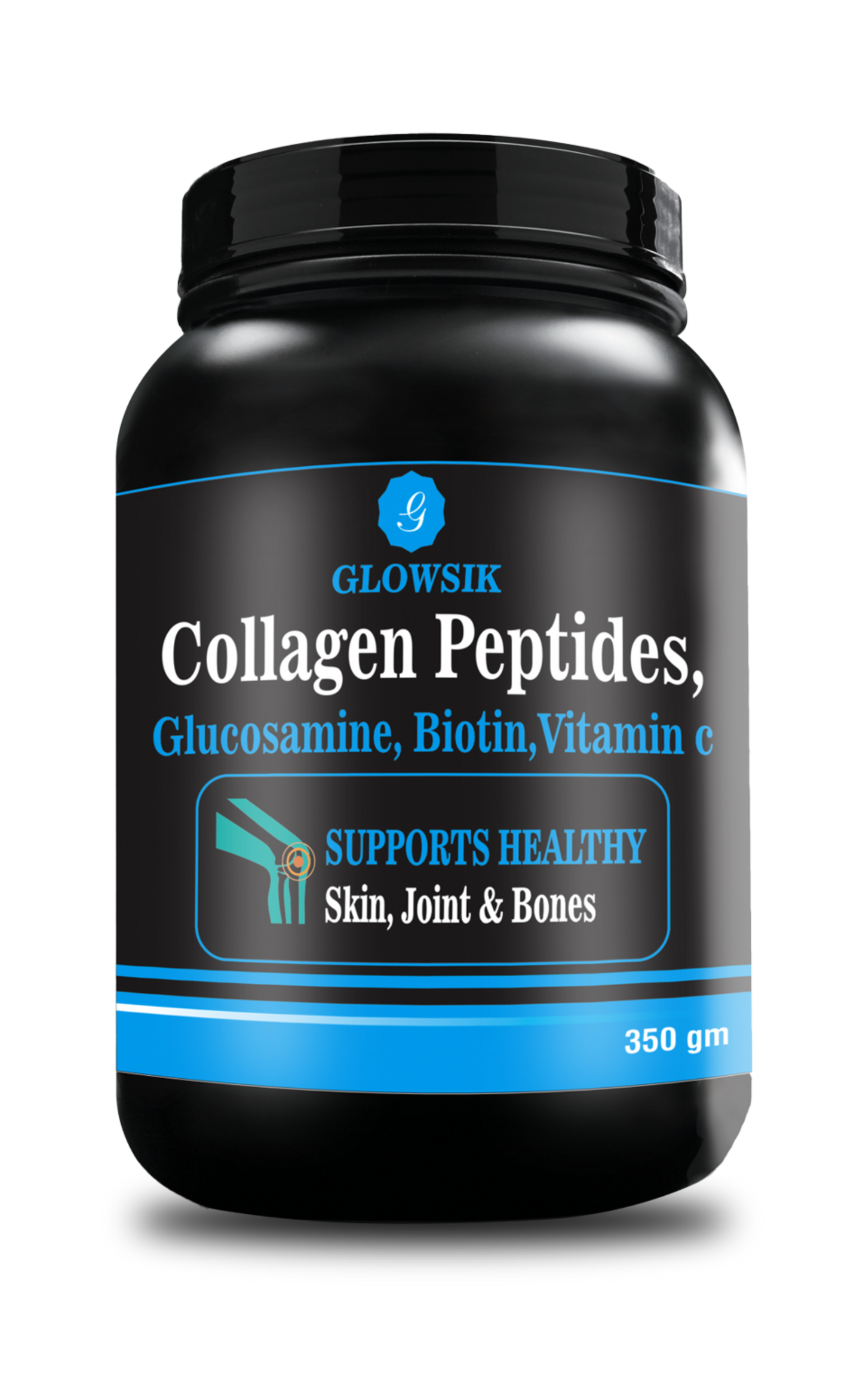 GLOWSIK COLLAGEN PEPTIDES WITH GLUCOSAMINE, BIOTIN FOR HEALTHY BONES, JOINTS, HAIR Energy Bars  (350 g, CHOCOLATE)
