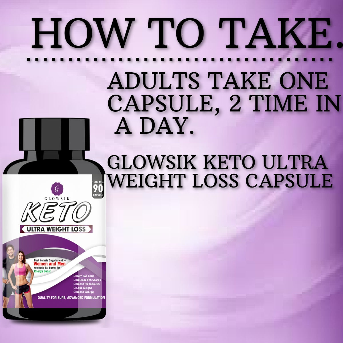 GLOWSIK Keto ultra weight loss fat burner Capsules with (Garcinia Cambogia + Green Tea + Green Coffee) Extract 1000Mg - 90 CAPSULES